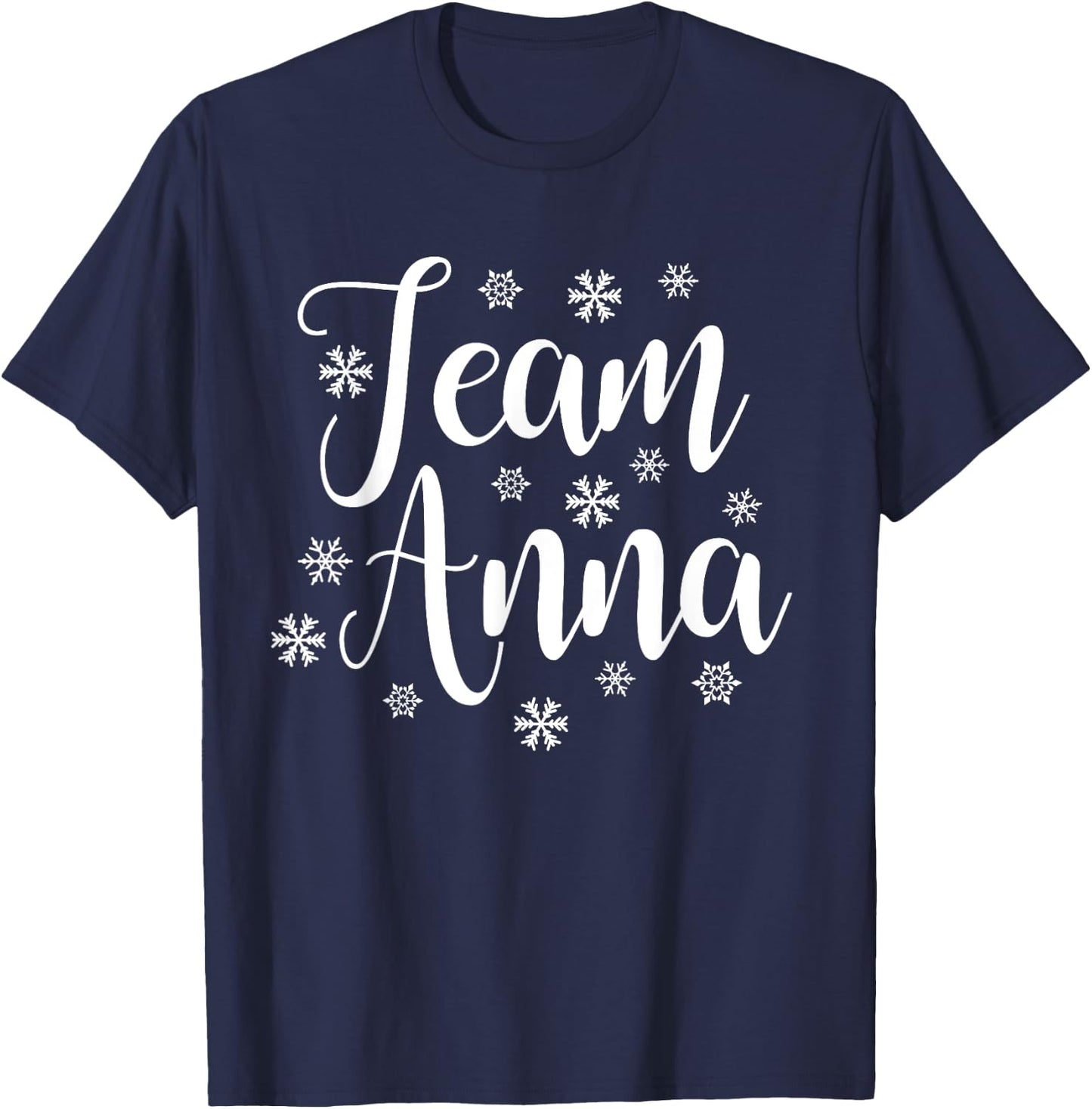 TEAM ANNA with snowflakes T-Shirt - T-Shirt | Navy