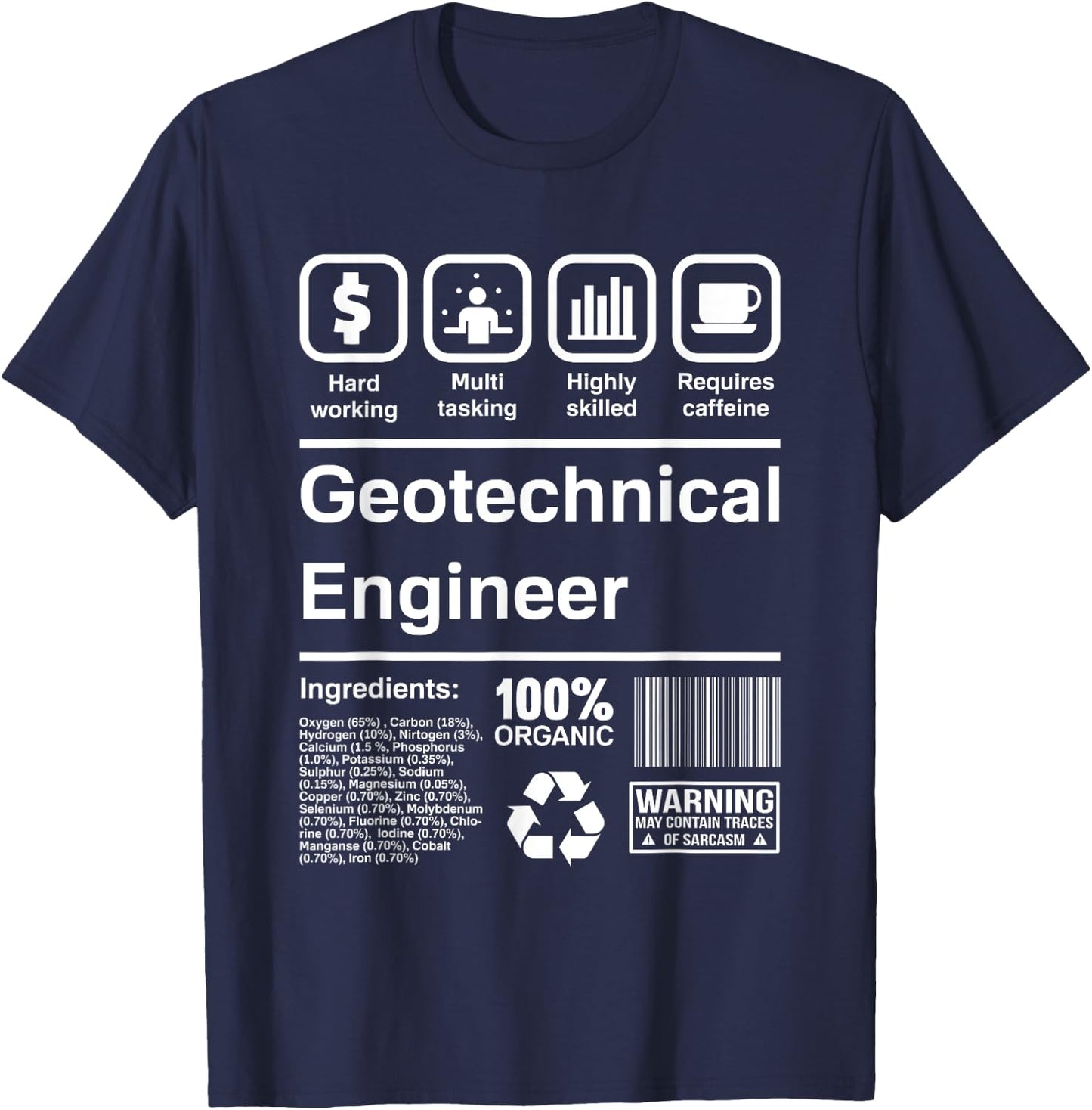 Geotechnical Engineer Gift T-Shirt - T-Shirt | Navy