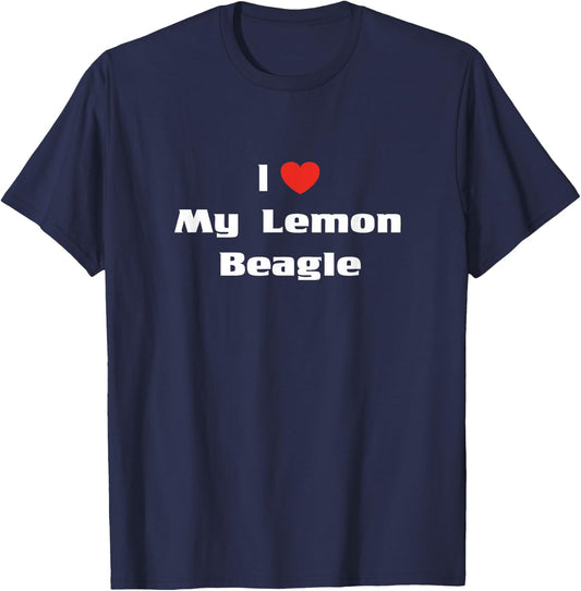 I Love My Lemon Beagle Shirt Dog Lovers Women Girls Kids T-Shirt - T-Shirt | Navy