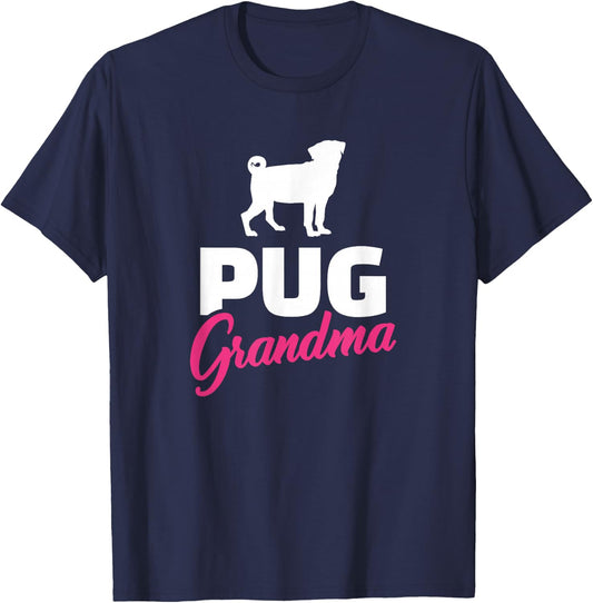 Pug Grandma T-Shirt - T-Shirt | Navy
