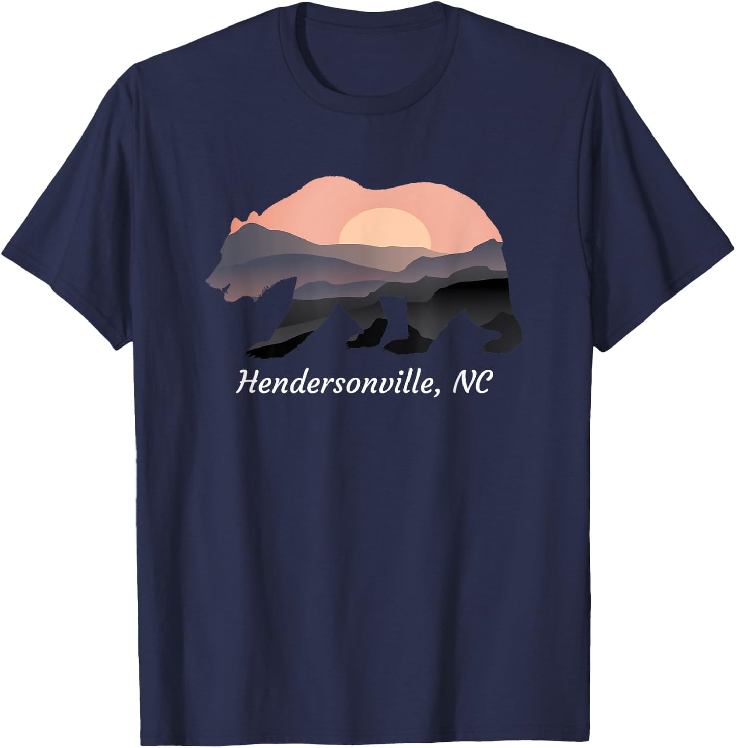 Hendersonville NC North Carolina Wildlife Bear Blue Ridge Mt T-Shirt - T-Shirt | Navy