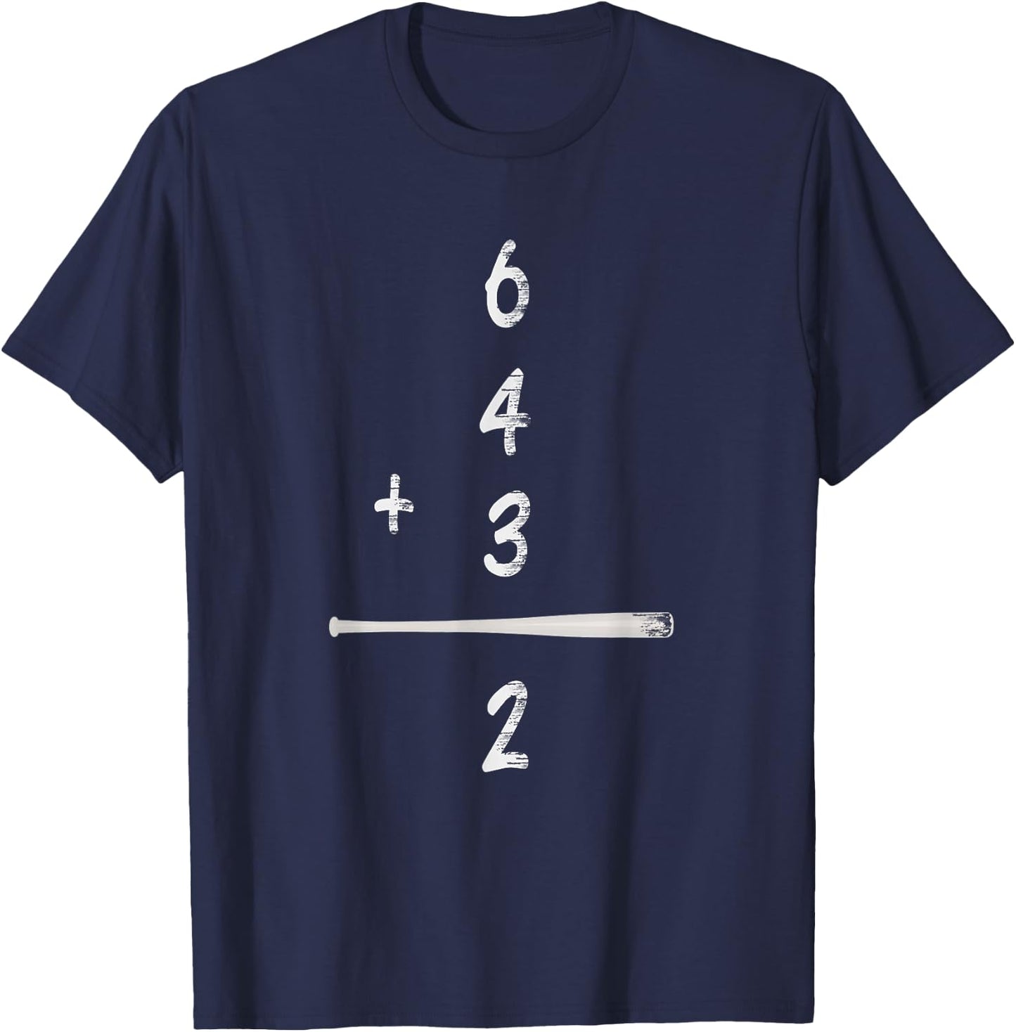 Baseball Math 6 4 3 2 Double Play Cute Shirt Softball Game T-Shirt - T-Shirt | Navy