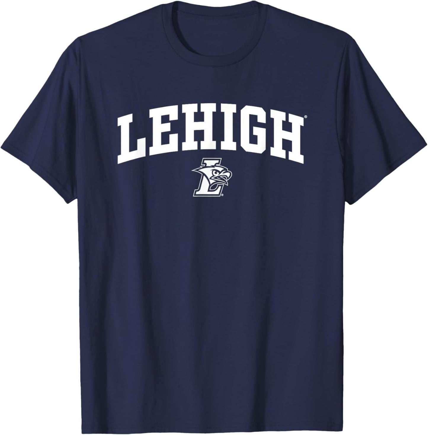 Lehigh University Mountain Hawks Arched One Color Logo T-Shirt - T-Shirt | Navy