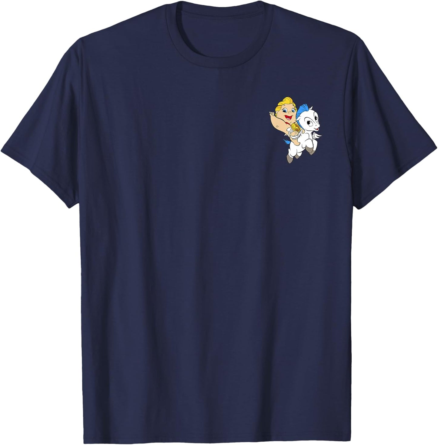 Disney Hercules Pocket Baby Riding Pegasus Small T-Shirt - T-Shirt | Navy
