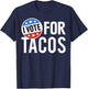 Trendy Apparel -Adults Black Small I Vote For Tacos Badge T-Shirt - T-Shirt | Navy