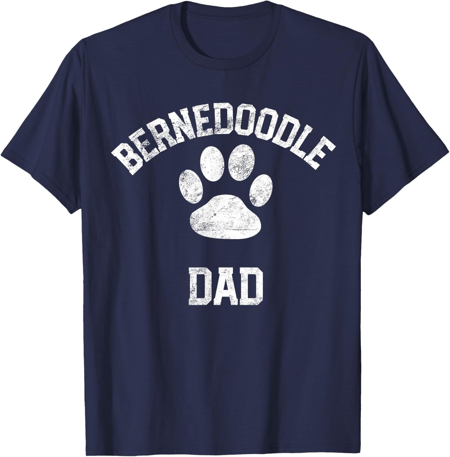 Bernedoodle Dad Shirt Distressed Vintage Look T-Shirt - T-Shirt | Navy