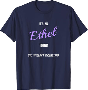 Ethel - Personalized Name Novelty Gift T-Shirt - T-Shirt | Navy