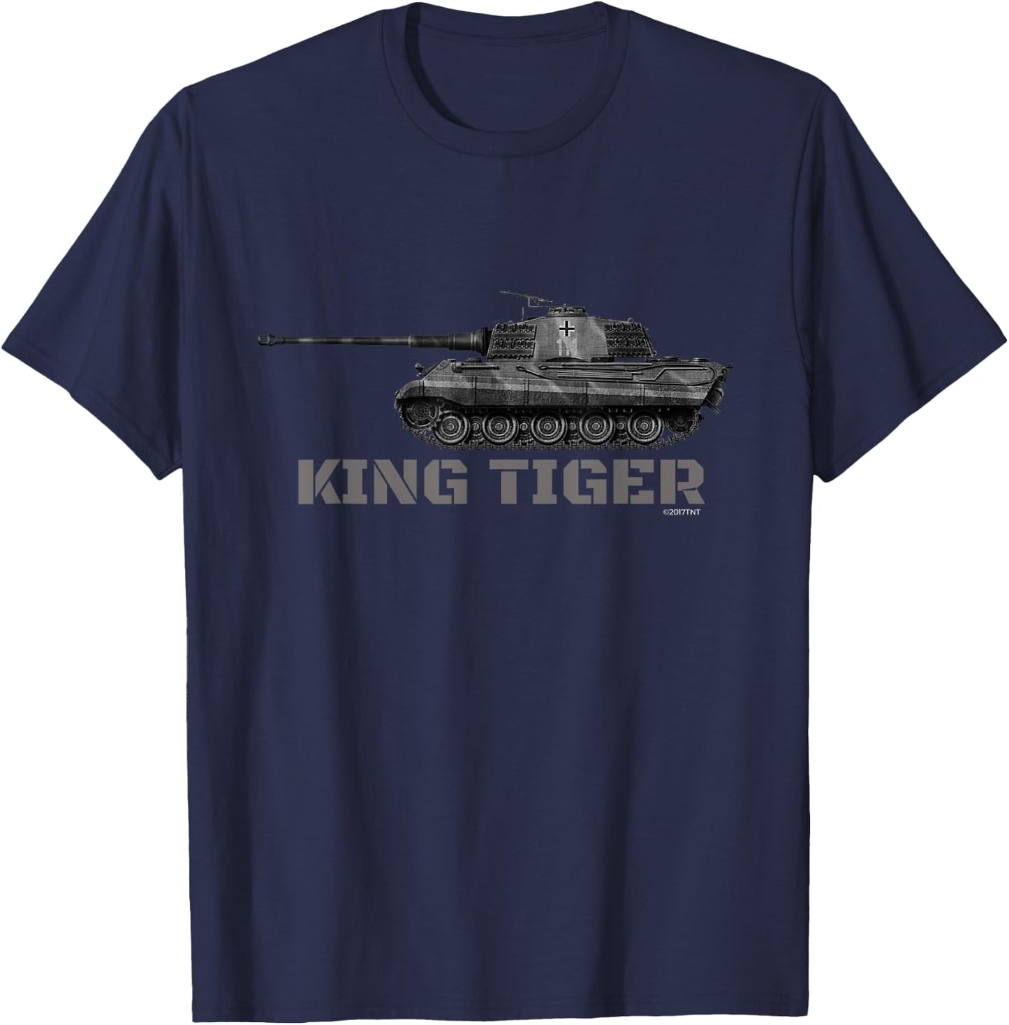 Panzer King Tiger WW2 German Tank T-Shirt - T-Shirt | Navy