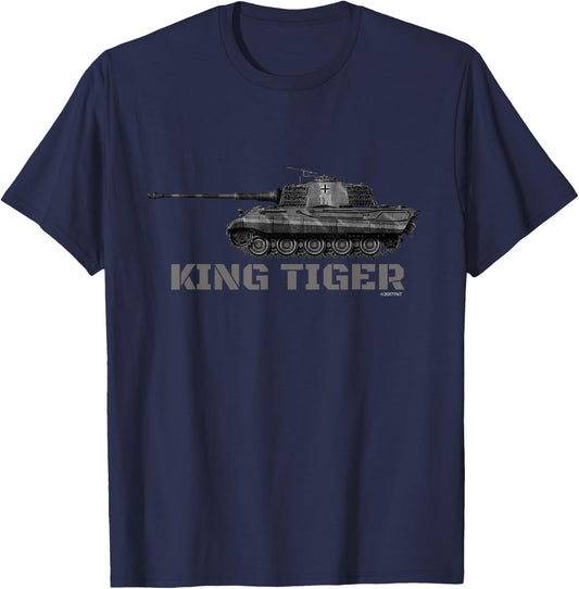 Panzer King Tiger WW2 German Tank T-Shirt - T-Shirt | Navy
