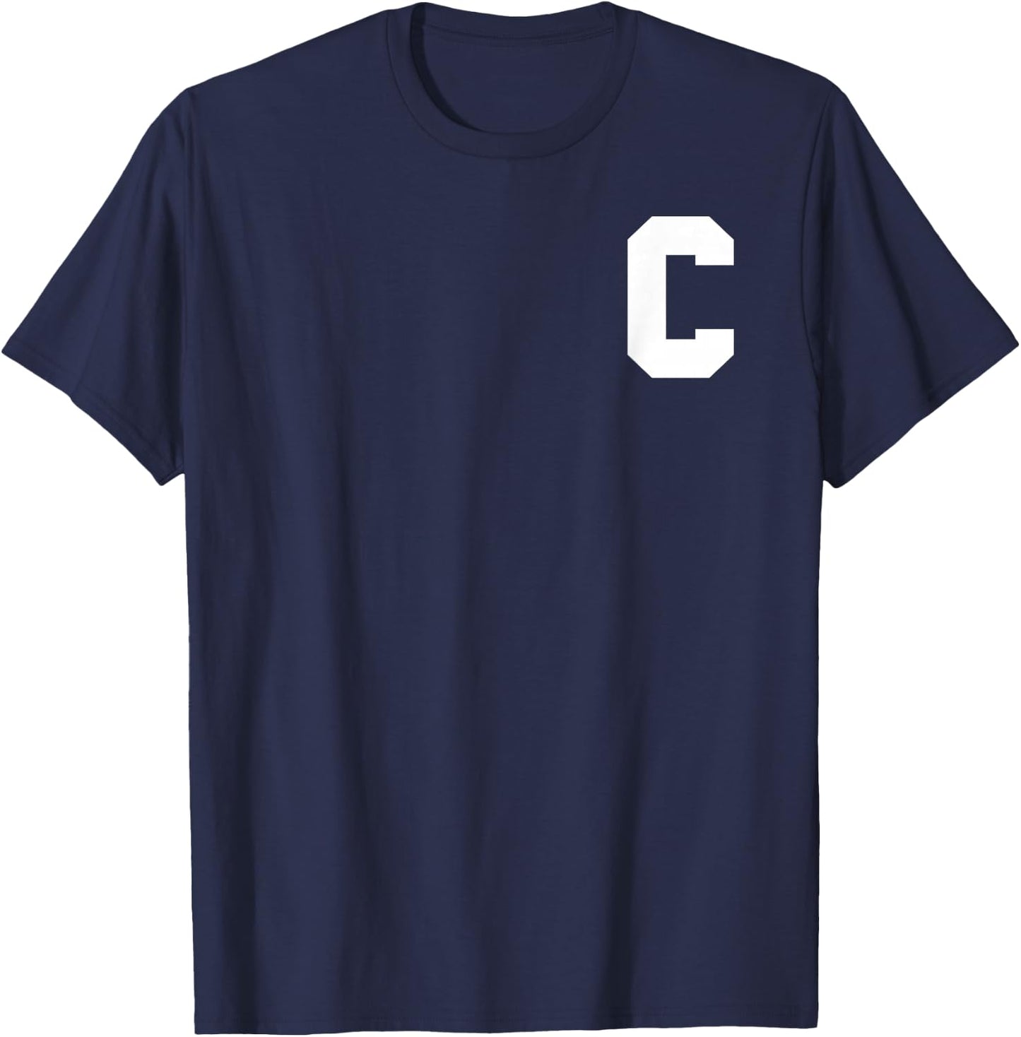 Sports Team Captain Letter C T-Shirt - T-Shirt | Navy