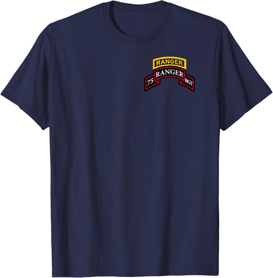 Army Ranger Shirt - 75th Ranger - Scroll & Tab "Classic" T-Shirt - T-Shirt | Navy