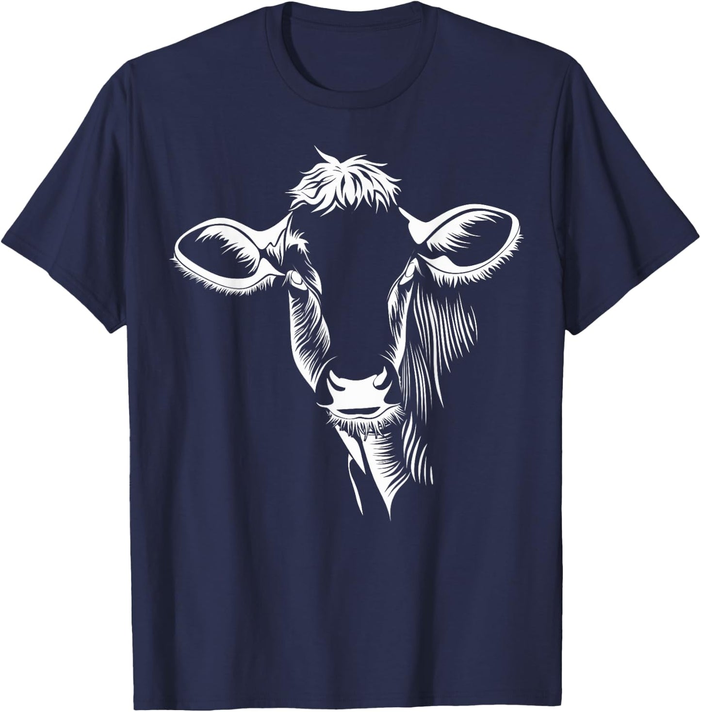 Cute White Jersey Cow T-Shirt - T-Shirt | Navy