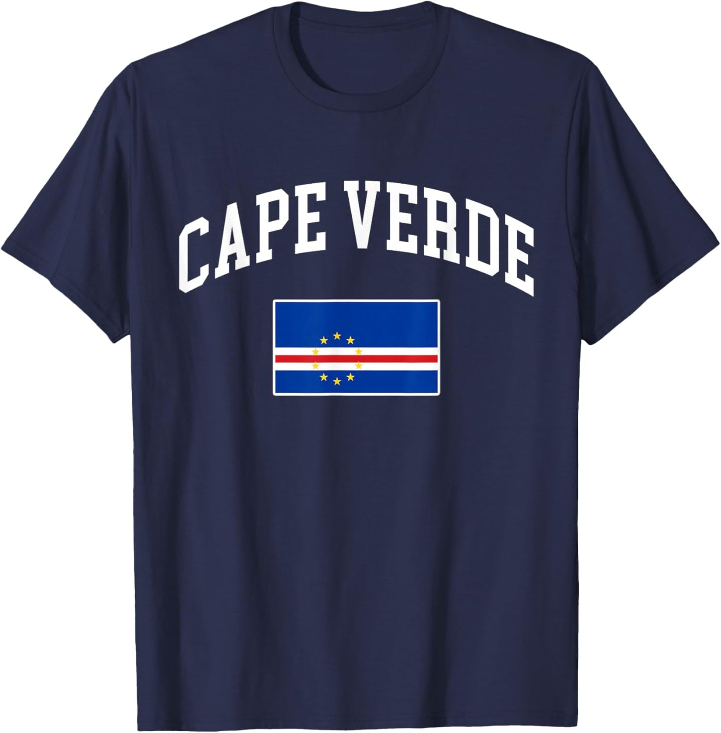 Cape Verde Flag Cape Verdean Retro Vintage Classic Graphic T-Shirt - T-Shirt | Navy