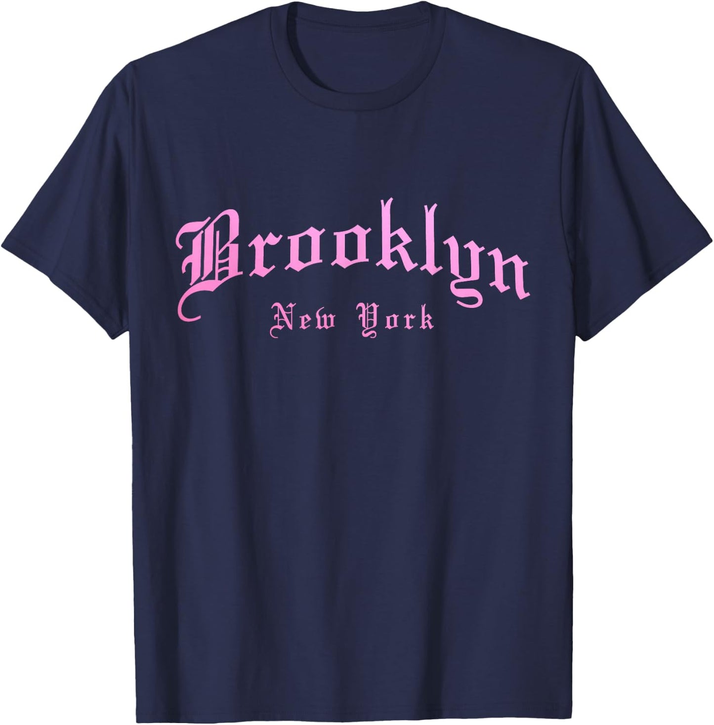 Brooklyn New York City NY Vintage Old School English Font T-Shirt - T-Shirt | Navy