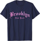 Brooklyn New York City NY Vintage Old School English Font T-Shirt - T-Shirt | Navy