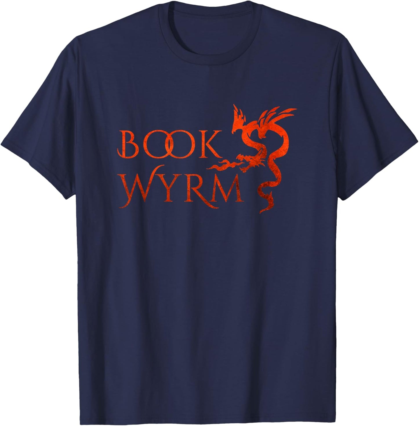 Book Wyrm Reader Book Lover Bookworm Dragon Literary Bookish T-Shirt - T-Shirt | Navy