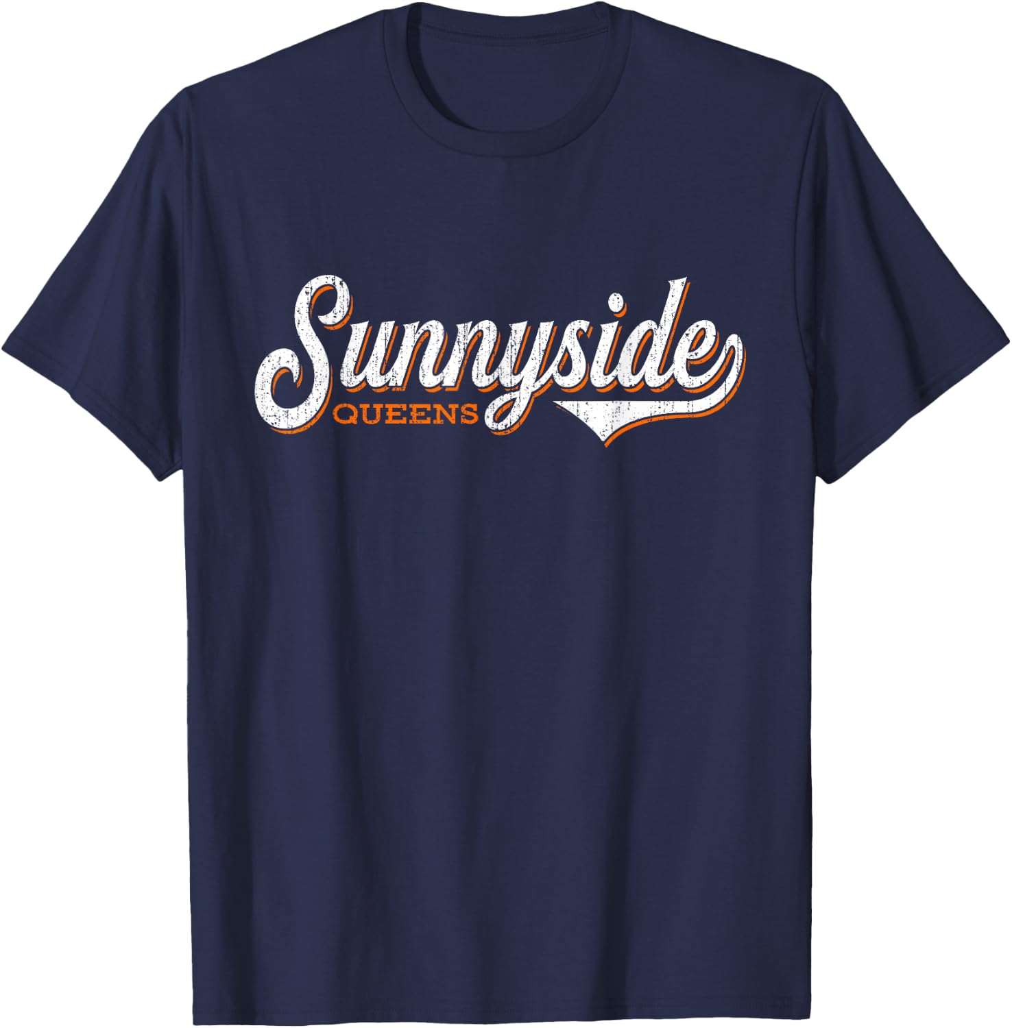 SUNNYSIDE NYC : Retro Queens New York T-Shirt - T-Shirt | Navy