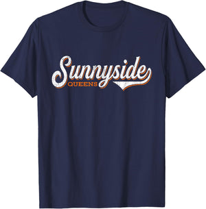 SUNNYSIDE NYC : Retro Queens New York T-Shirt - T-Shirt | Navy