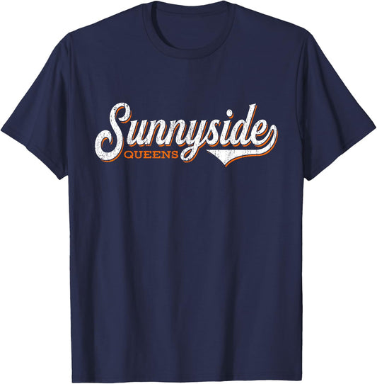 SUNNYSIDE NYC : Retro Queens New York T-Shirt - T-Shirt | Navy