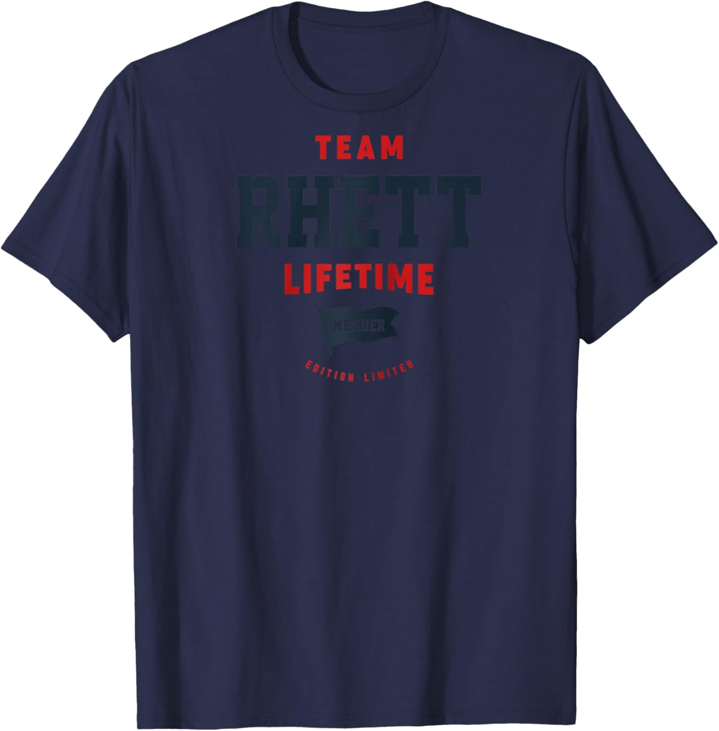 Team Rhett Lifetime Member Funny Name Rhett Raglan Baseball T-Shirt - T-Shirt | Navy
