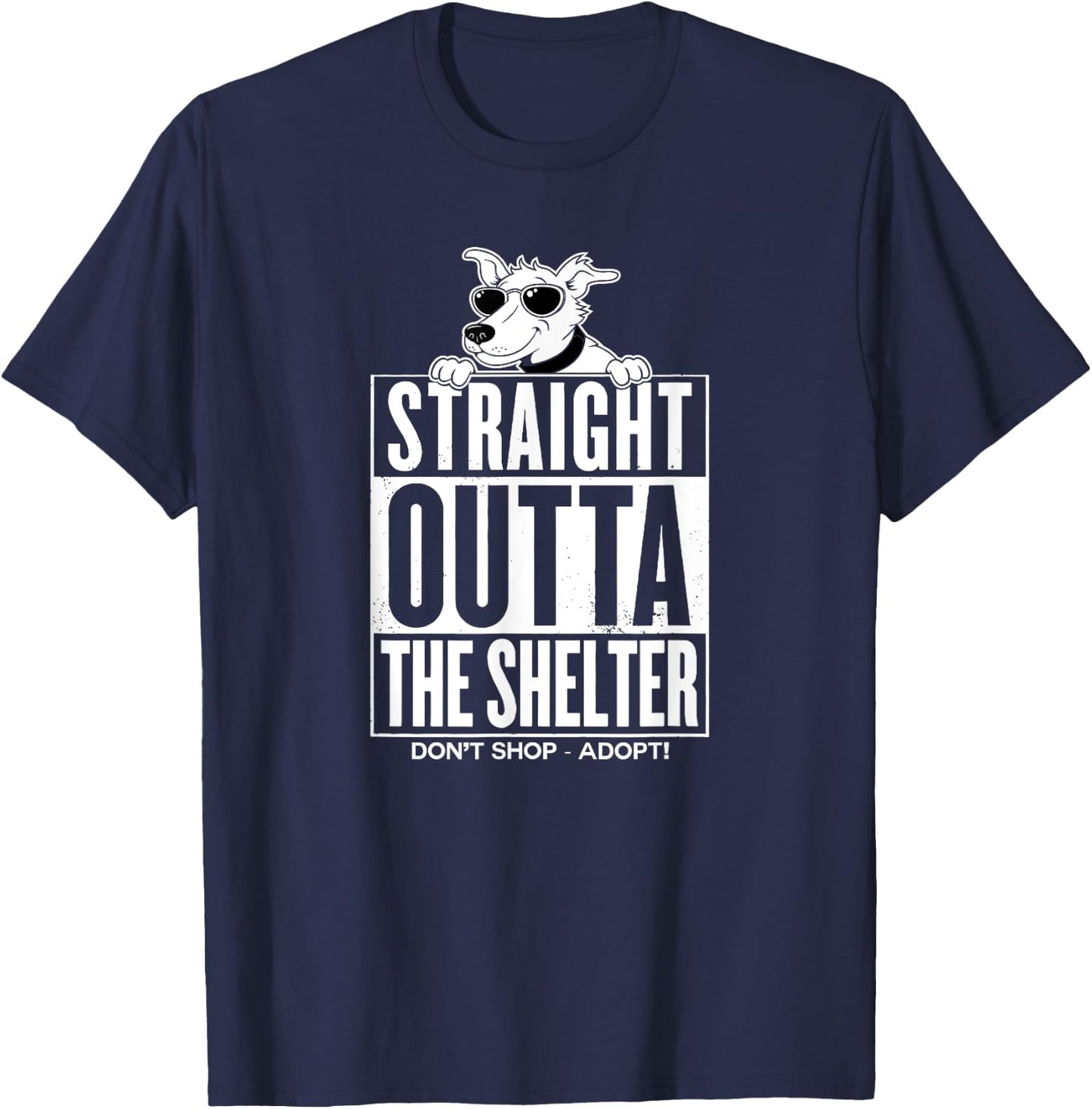 Shelter Dog Straight Outta the Shelter Women Kids T-Shirt - T-Shirt | Navy
