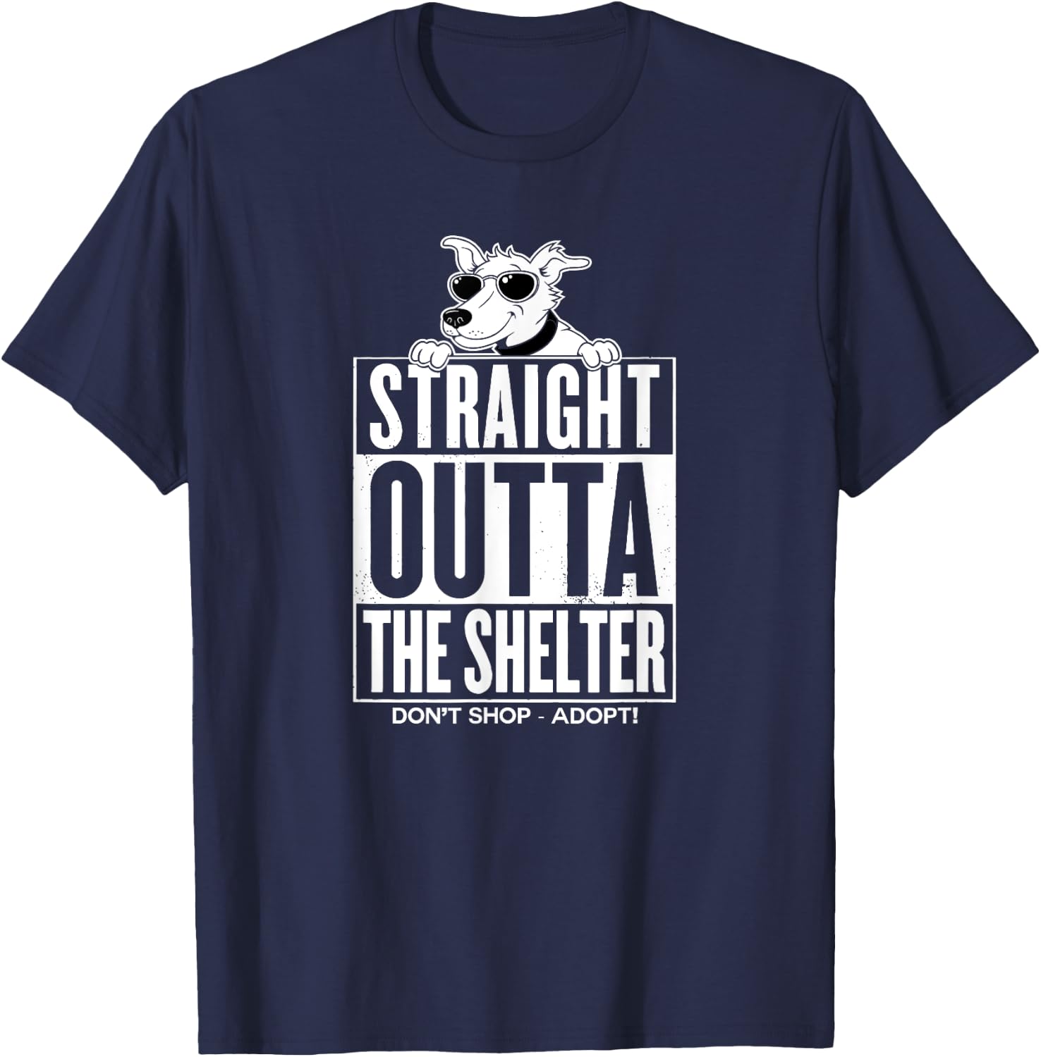 Shelter Dog Straight Outta the Shelter Women Kids T-Shirt - T-Shirt | Navy