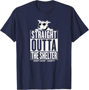 Shelter Dog Straight Outta the Shelter Women Kids T-Shirt - T-Shirt | Navy