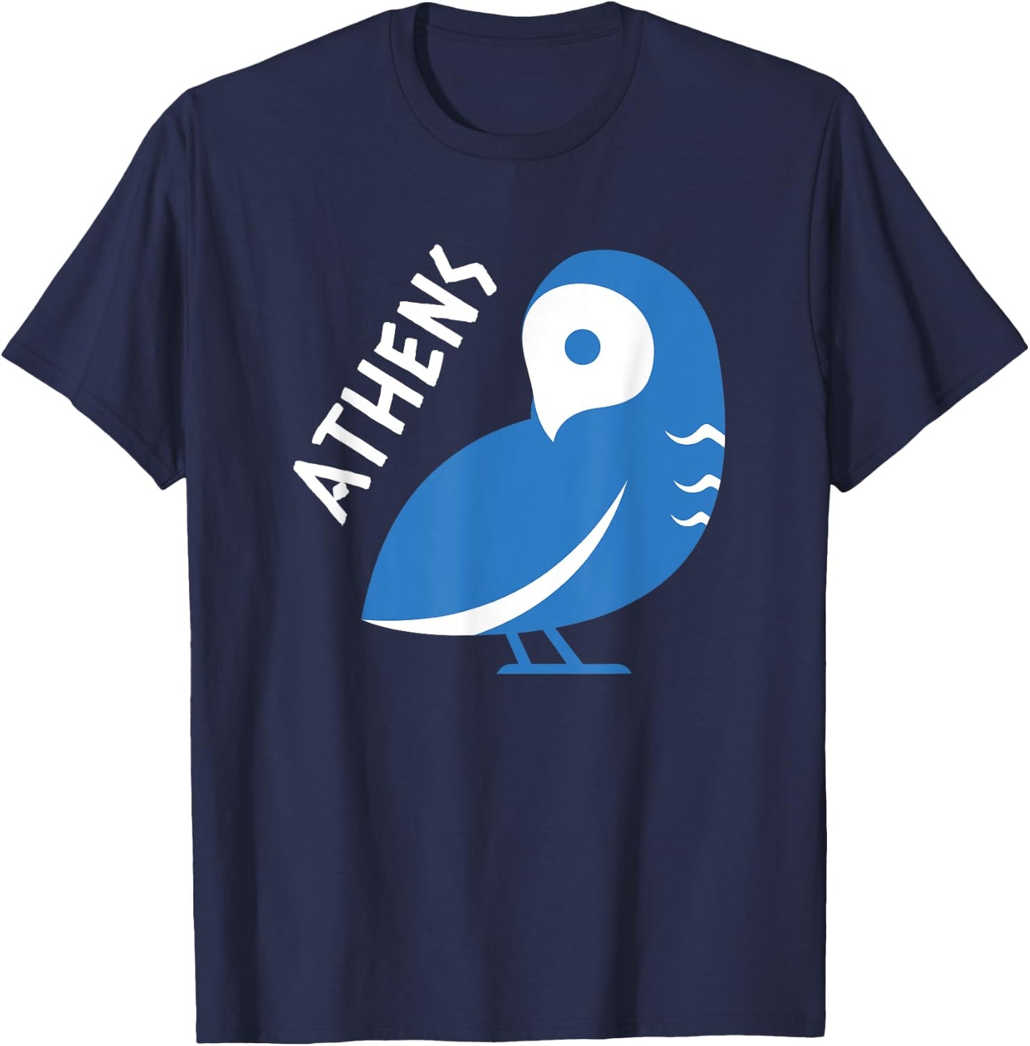 Athens cute Owl Greece Souvenir T-Shirt - T-Shirt | Navy