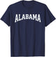 Vintage Alabama Arched Print Sports Fan Retro T-Shirt - T-Shirt | Navy