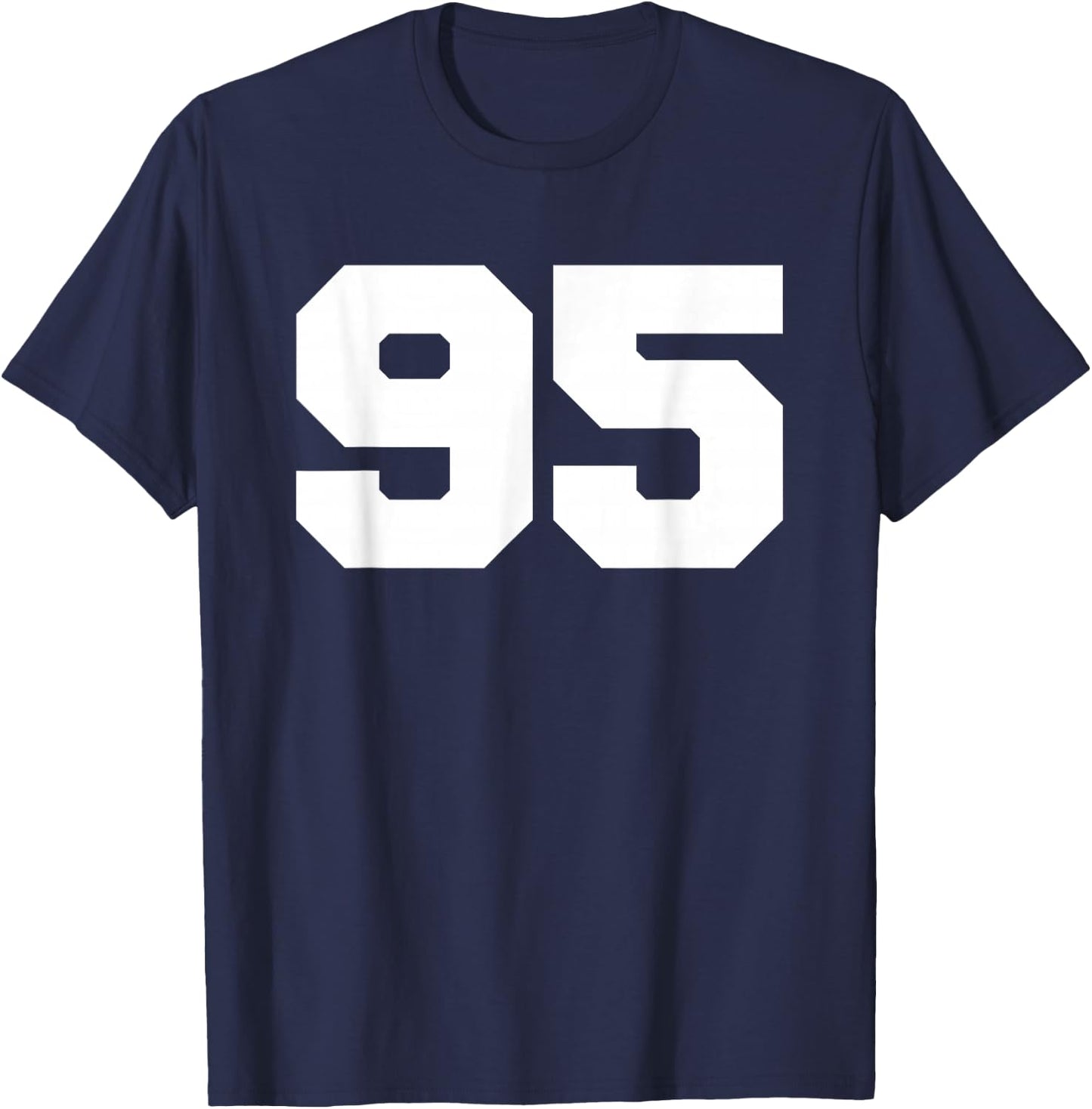 Number 95 Sports Jersey Player #95 Fan FRONT Print Varsity T-Shirt - T-Shirt | Navy