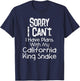California King Snake Shirt Vintage Pet Snake Lover T-Shirt - T-Shirt | Navy