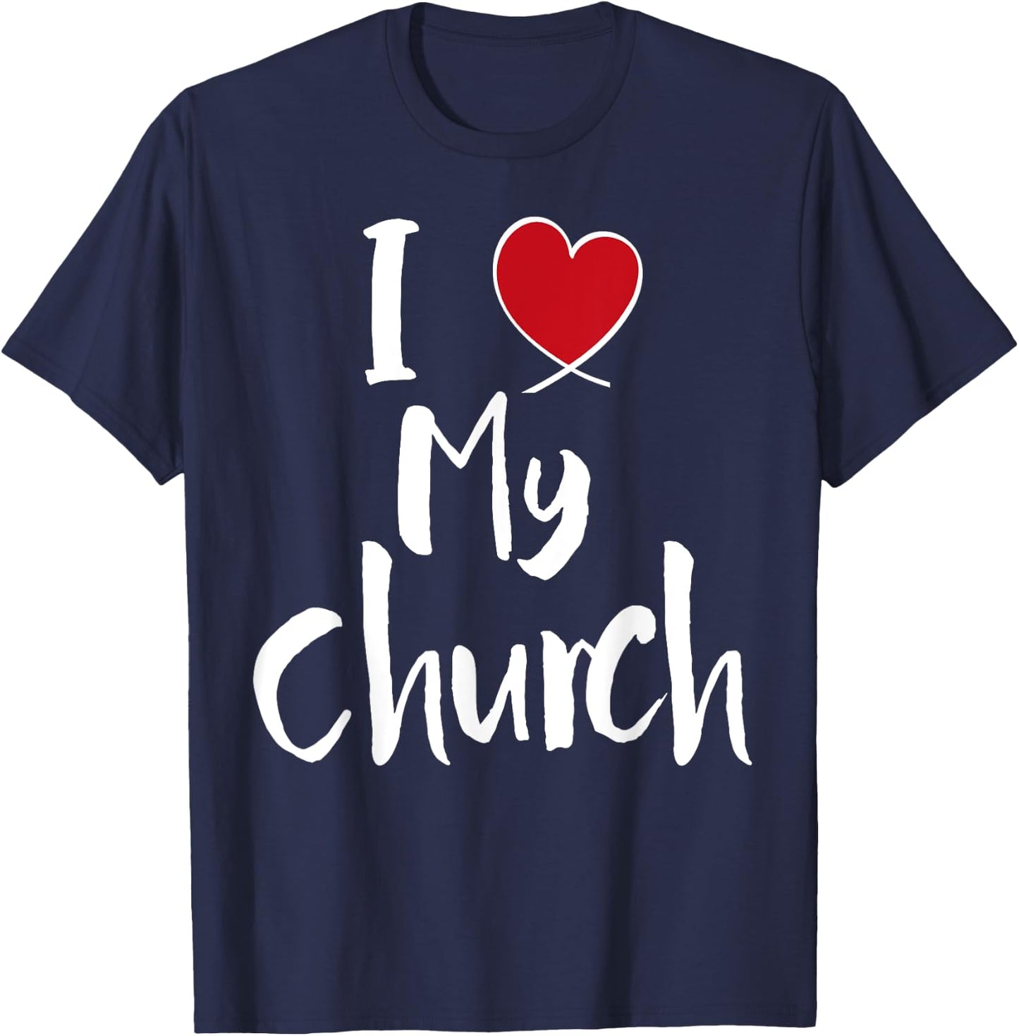 I Love My Church - Cute Christian Heart VBS T-Shirt - T-Shirt | Navy