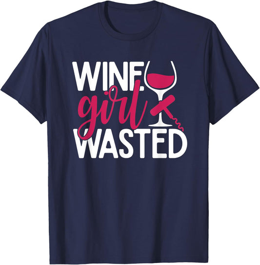 Wine Girl Wasted T-Shirt - T-Shirt | Navy
