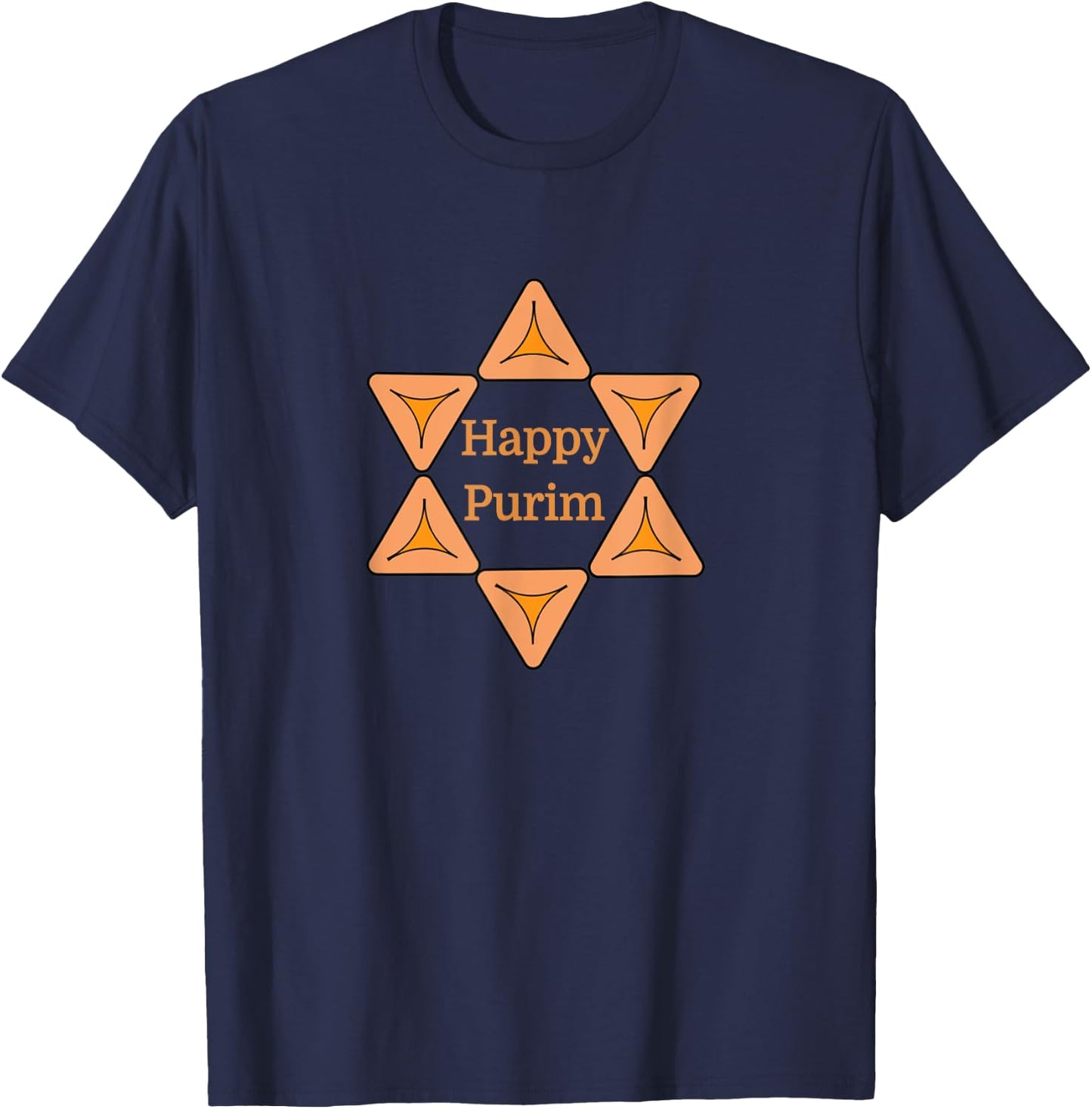 Happy Purim Hamentashen Star Of David Jewish Holiday Costume T-Shirt - T-Shirt | Navy