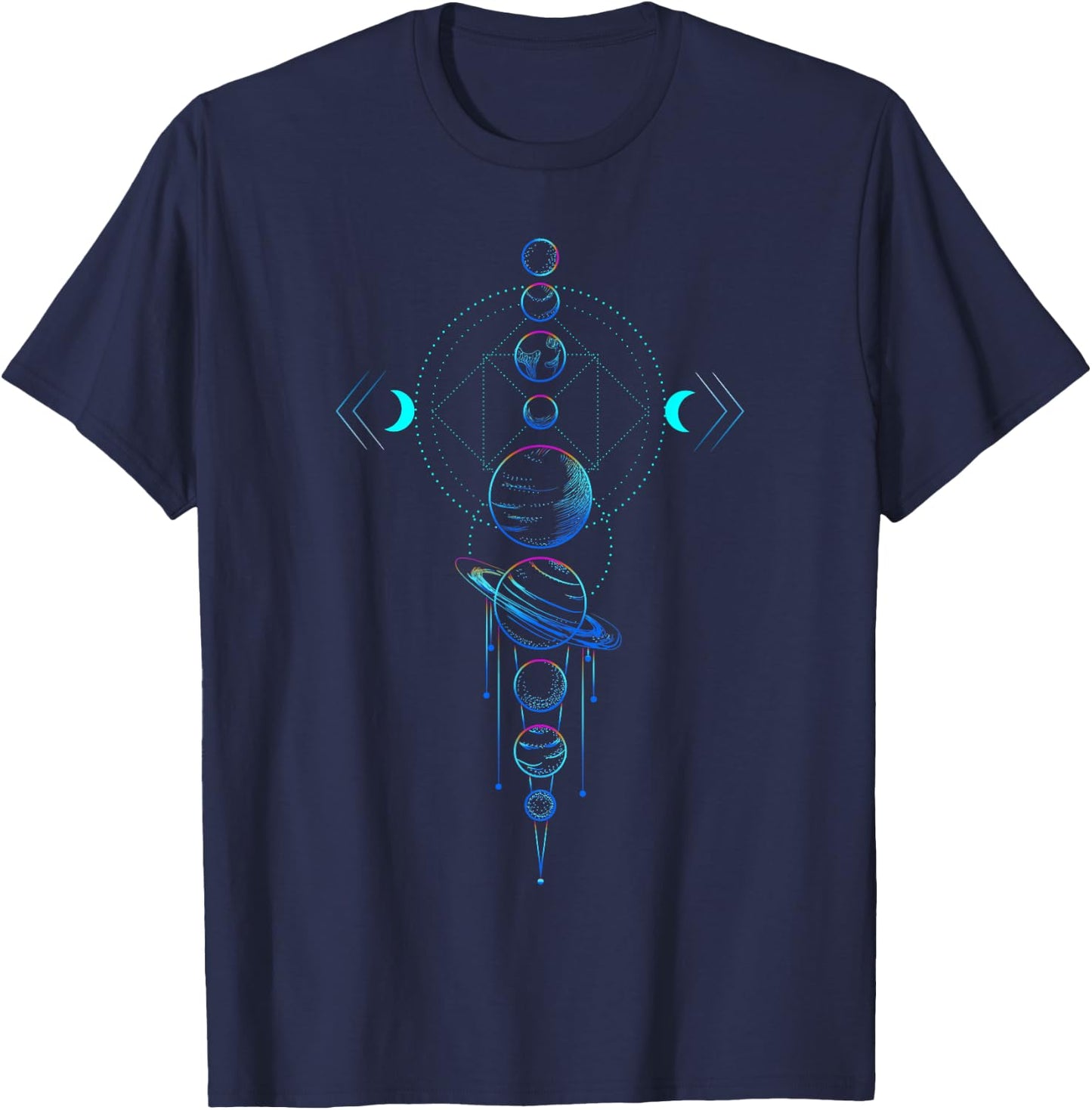 Sacred Geometry - Solar System Planets Shirt T-Shirt - T-Shirt | Navy