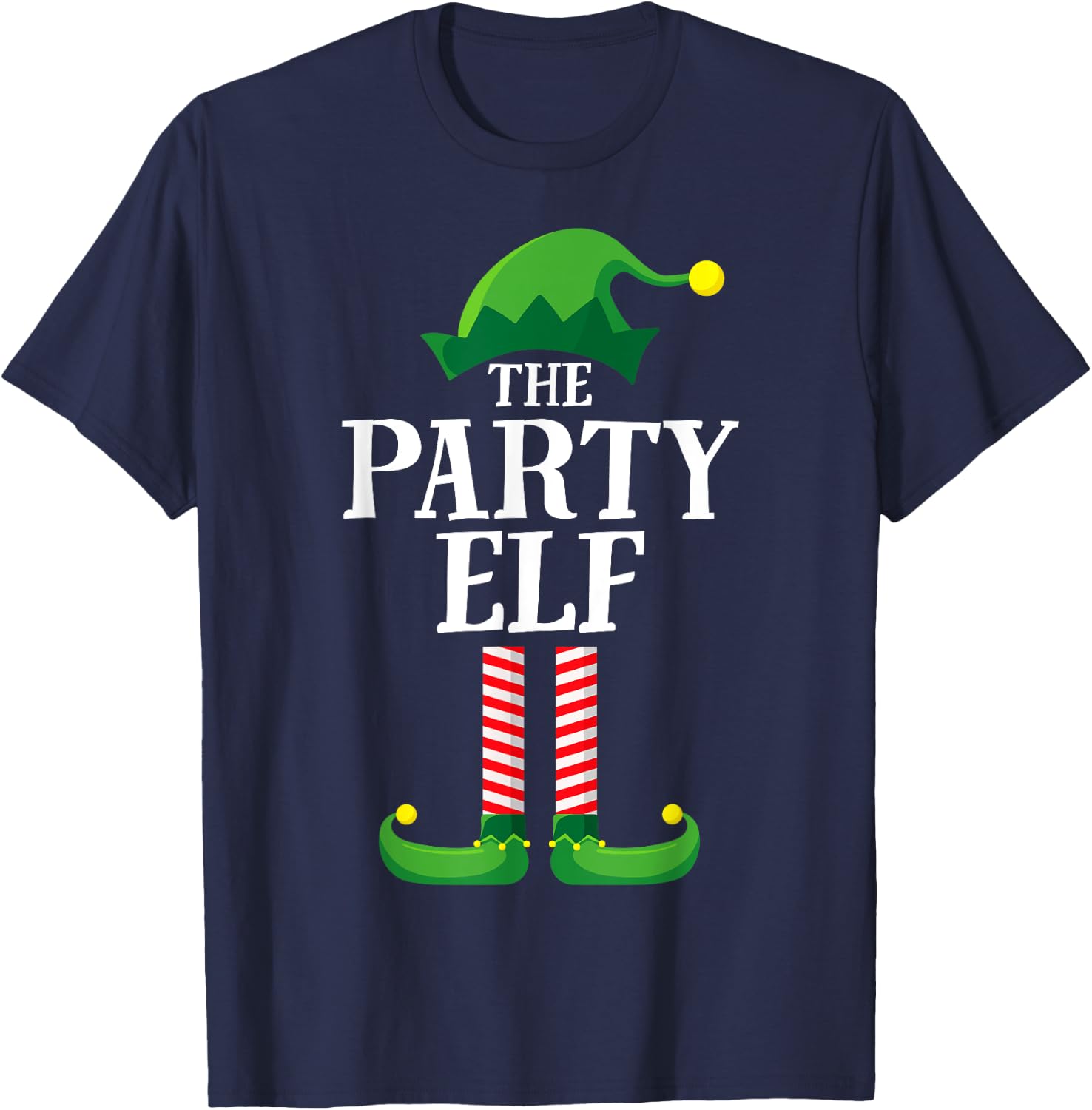 Party Elf Matching Family Group Christmas Funny Elf T-Shirt - T-Shirt | Navy