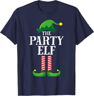 Party Elf Matching Family Group Christmas Funny Elf T-Shirt - T-Shirt | Navy