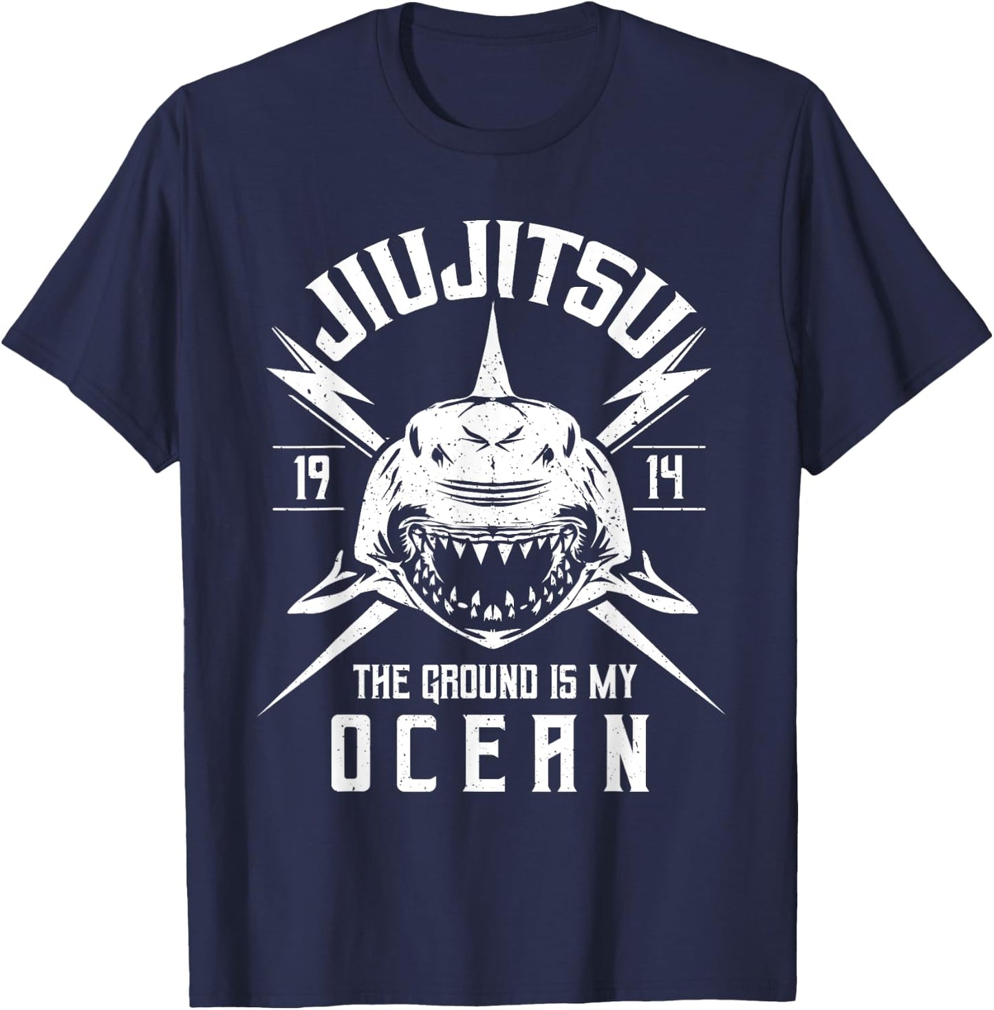 Ocean Shark Brazilian Jiu-Jitsu, MMA, BJJ T-Shirt - T-Shirt | Navy
