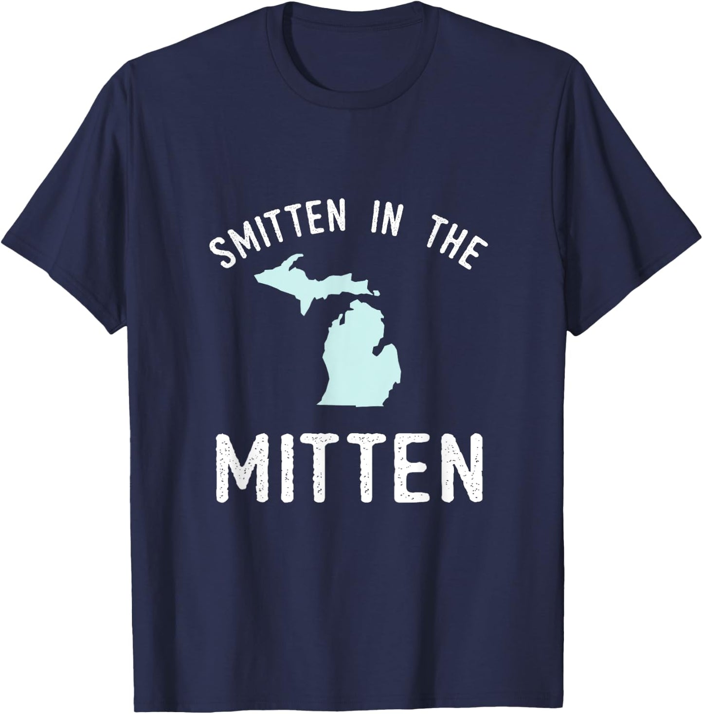 Smitten In The Mitten Michigan T-Shirt - T-Shirt | Navy