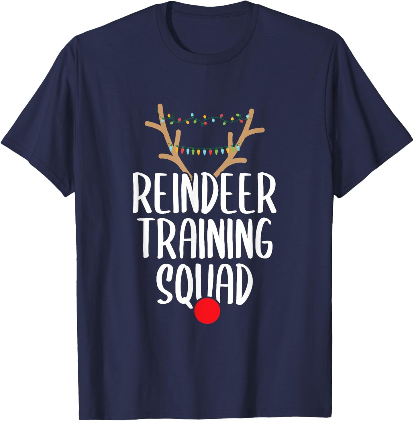 Reindeer Training Squad Christmas Running Family Santa Gift T-Shirt - T-Shirt | Navy