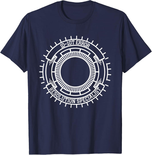 Funny Tech Support IT ID-10T Error Resolution Specialist T-Shirt - T-Shirt | Navy