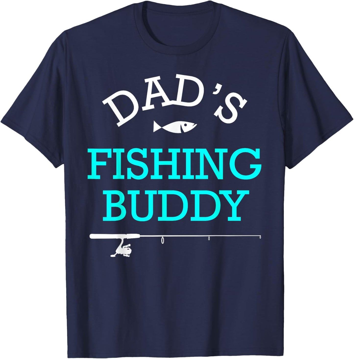 Dads Fishing Buddy Cute Kids Gift T-Shirt - T-Shirt | Navy