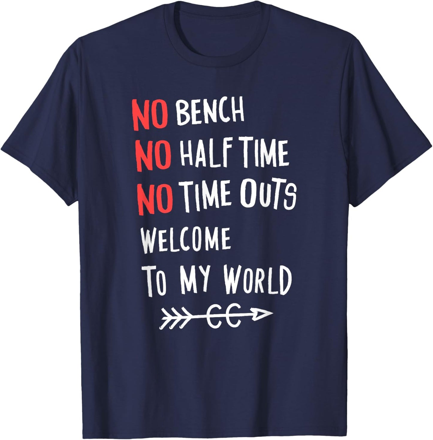 No Bench Half Time Outs Cross Country Runner Gift T-Shirt - T-Shirt | Navy
