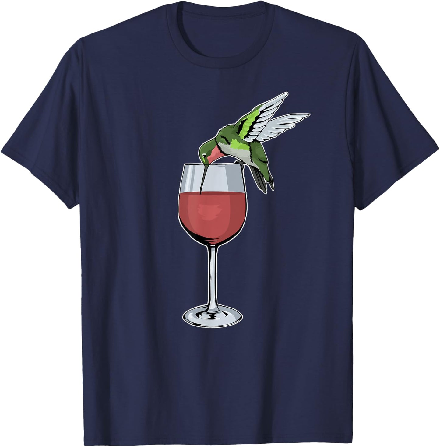 Hummingbird Wine Bird Spirit Animal Wine Hummingbird T-Shirt - T-Shirt | Navy