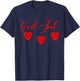 God Jul Merry Christmas Sweden Norway Red Hearts T-Shirt - T-Shirt | Navy
