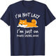 I'm not lazy Shiba Inu Shirt Loafer Dog laziness Girl Woman T-Shirt - T-Shirt | Navy