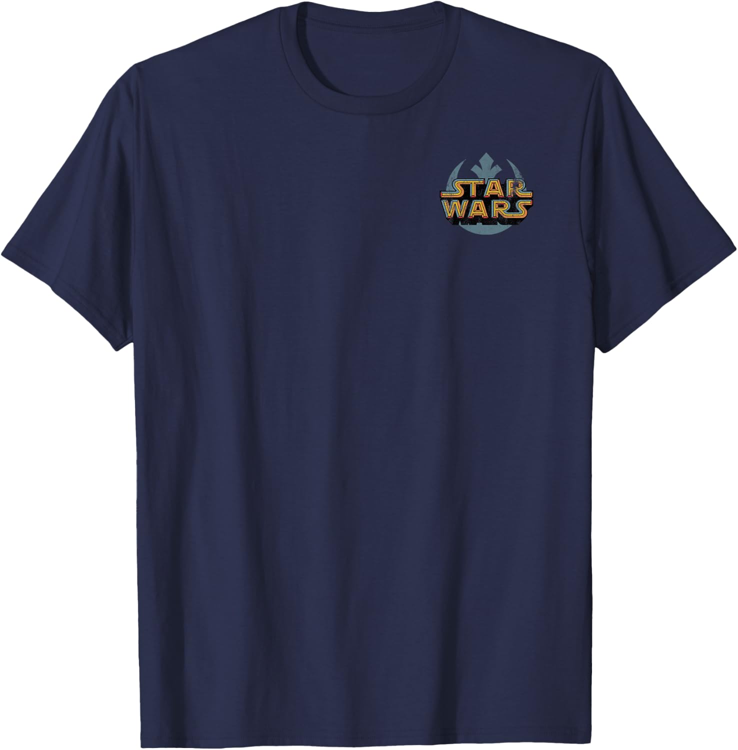 Star Wars Retro Text Logo Front & Back T-Shirt - T-Shirt | Navy