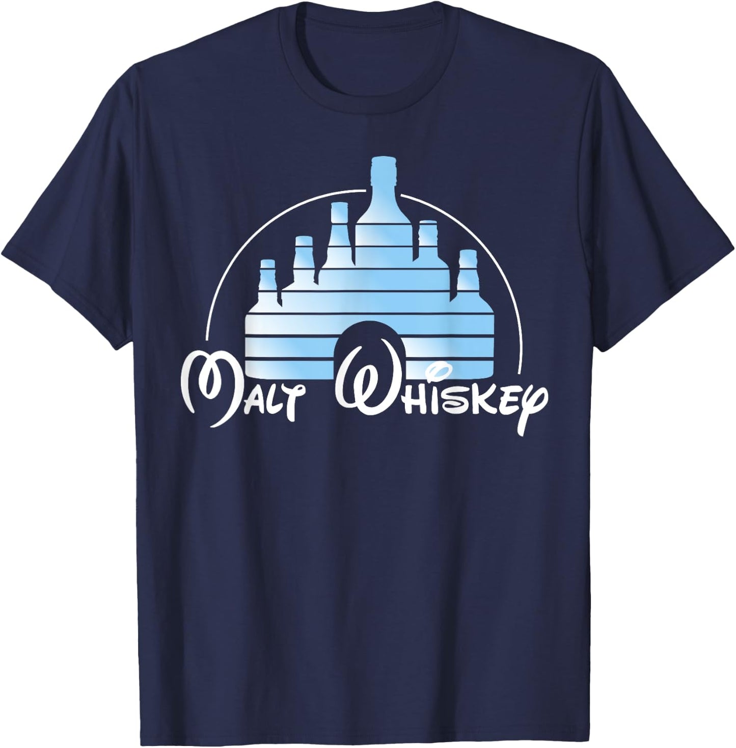 Malt Whiskey Shirt, Funny Gift Pun Logo Parody T-Shirt - T-Shirt | Navy
