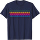 Rainbow Checker Pattern Checkerboard Skater Surfer Teens T-Shirt - T-Shirt | Navy