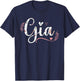 Gia Floral Grandma Christmas Mother's Day Grandparents T-Shirt - T-Shirt | Navy